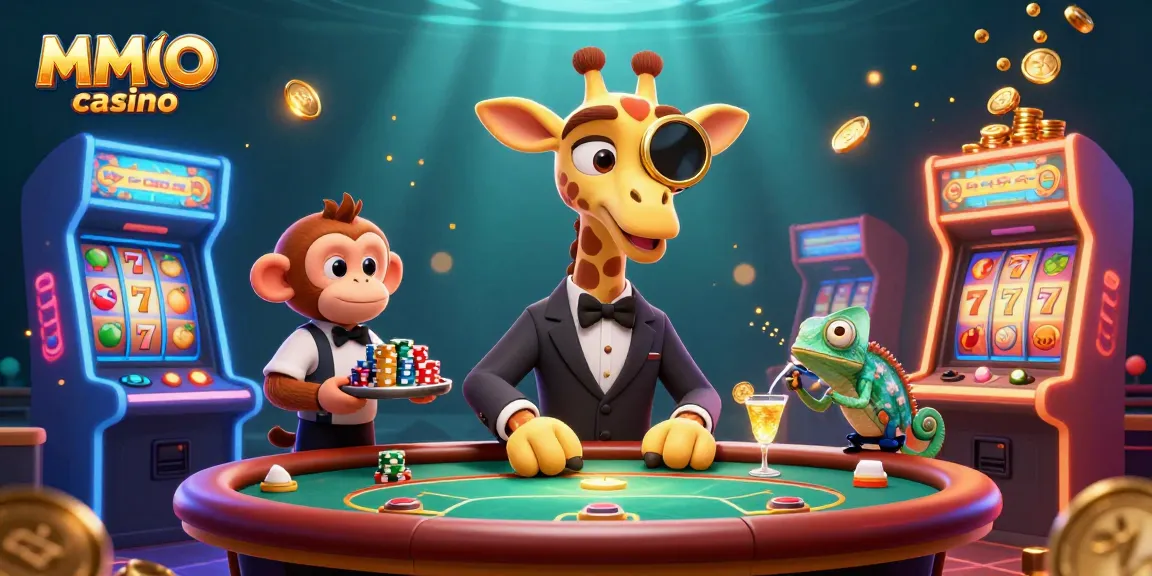 Experience MMOO casino thrills with high-roller characters at a vibrant poker table