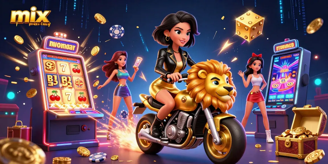 Experience thrilling mix parlay betting with glamorous characters and dynamic casino elements in a vibrant 3D illustration.
