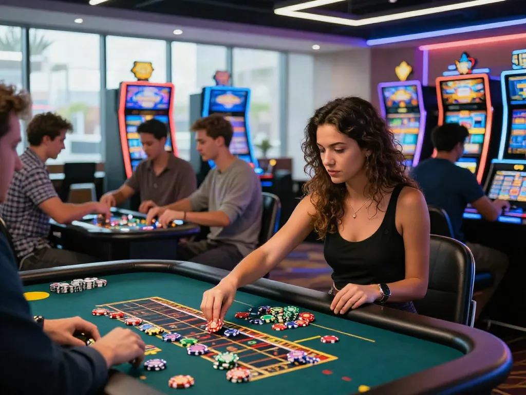 Exciting fc88 casino gaming environment with diverse players enjoying roulette and live dealer games.
