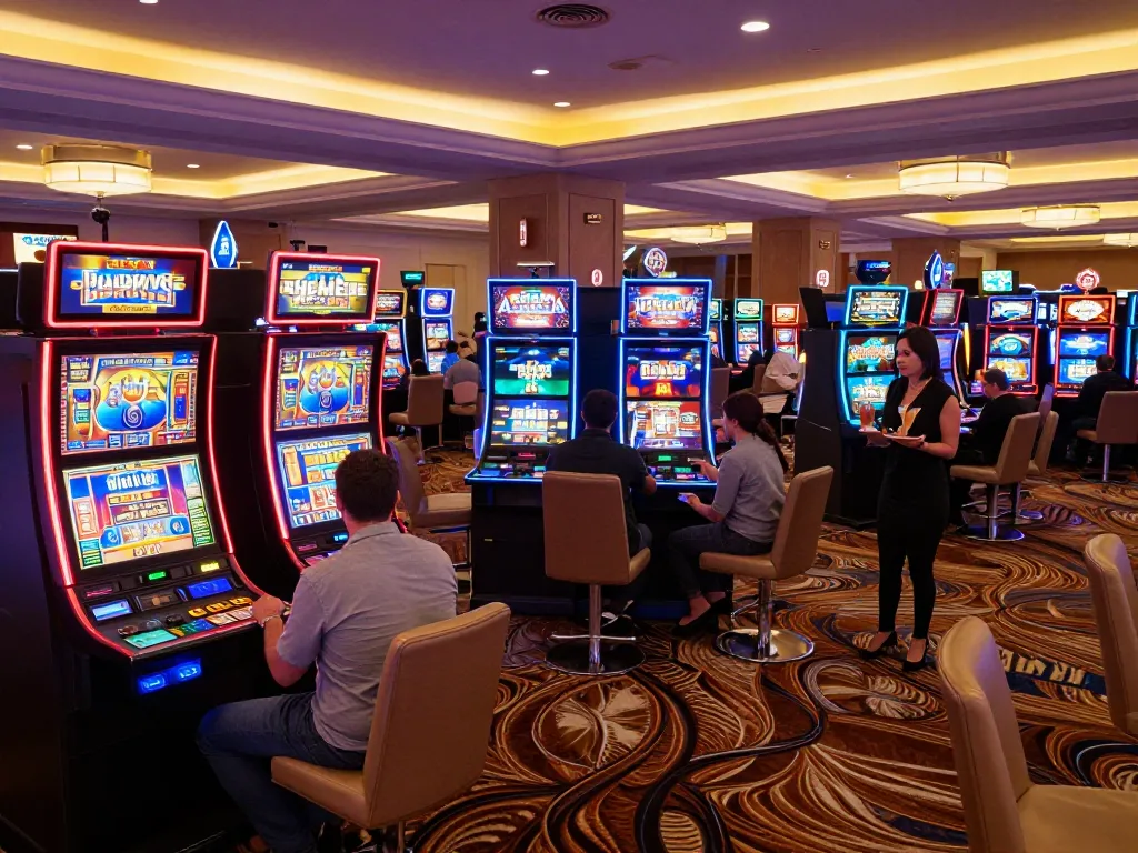 Engaging scene at sapporo-dogscafe themed casino showing players interacting with vibrant gaming tables and machines