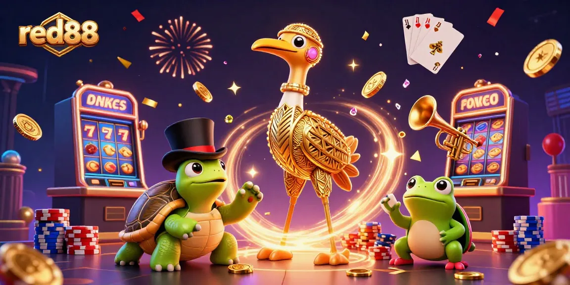 Play exciting red88 slots with cartoon characters at a dynamic speakeasy casino scene.