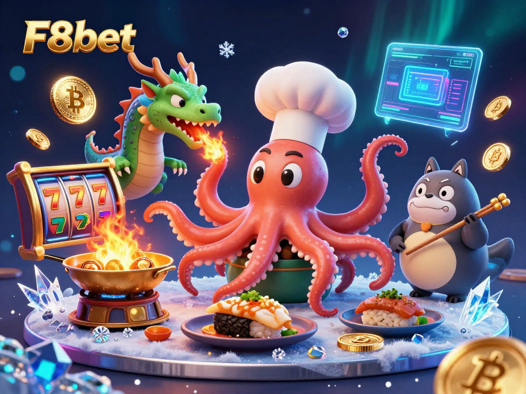Engage with F8bet's exciting casino experience featuring vibrant gaming elements and characters.