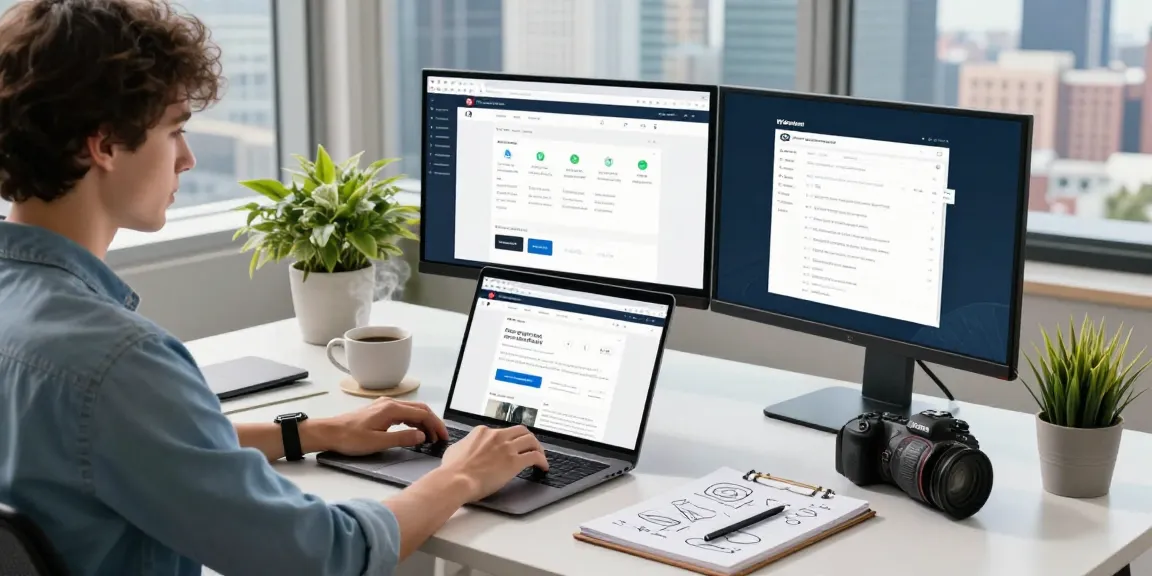 Dynamic workspace featuring a professional using the WPS Official Website for productivity.