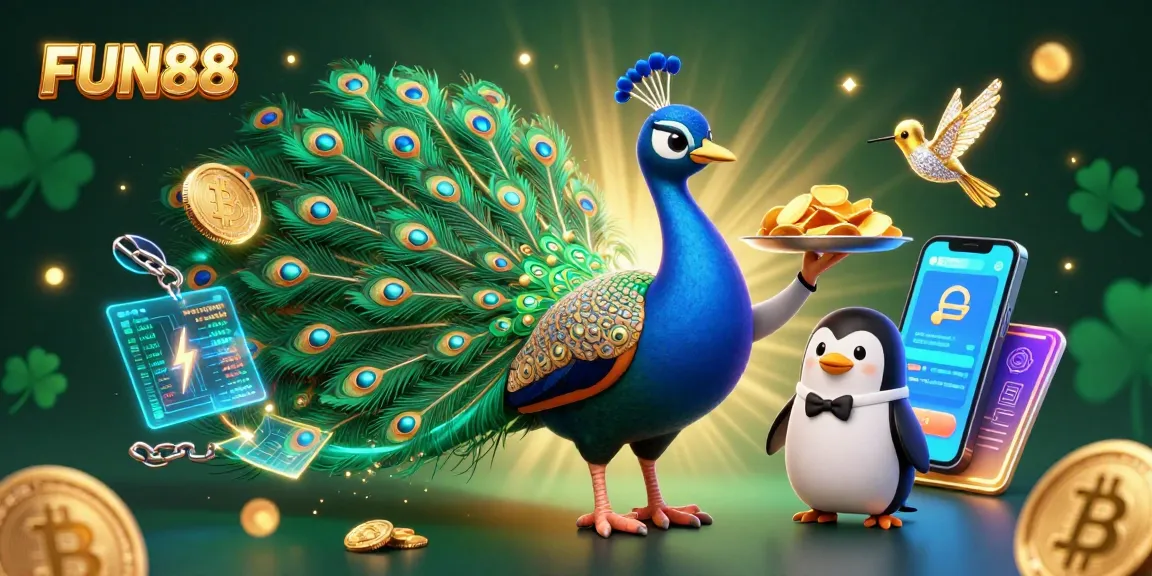 Play exciting slots and jackpots at FUN88 with vibrant 3D characters, golden chips, and captivating gaming elements.