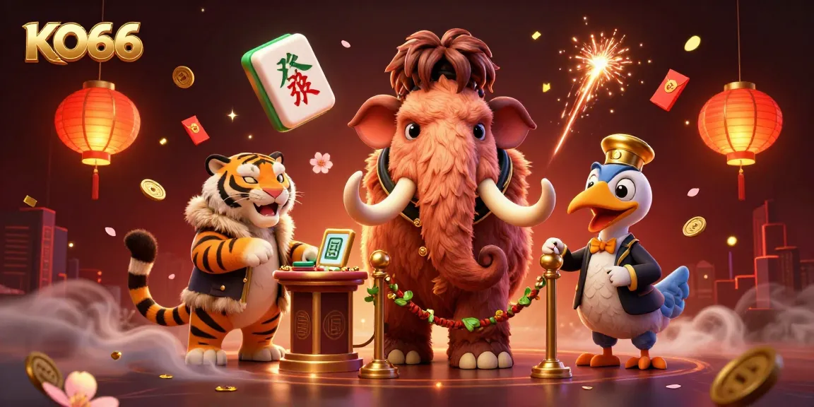 Experience the excitement of KO66 with dynamic 3D characters and vibrant casino elements.