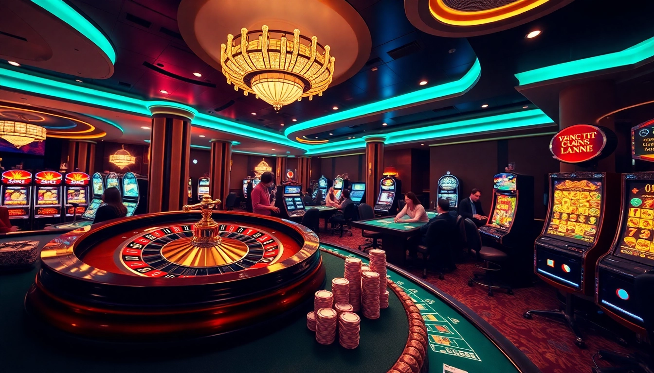 Experience the thrill of gambling with Trang Chủ C168 featuring vibrant roulette, poker tables, and neon slots.