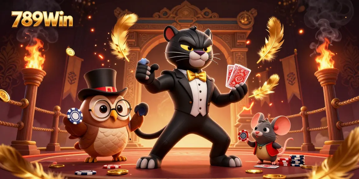 Win big at 789Win with a stylish panther dealer and rich casino elements.