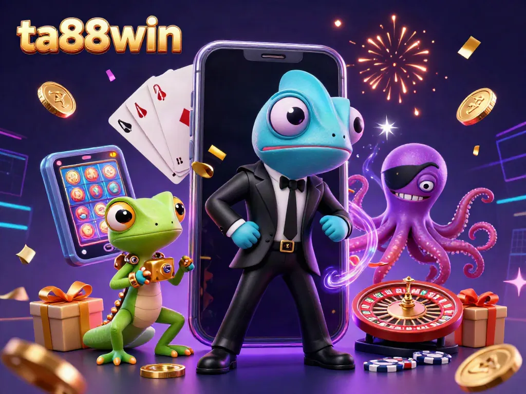 Join the fun with ta88win's colorful casino gaming action featuring unique characters and dynamic elements.