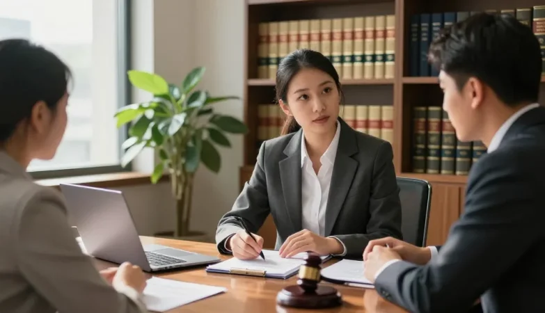 Legal consultation in a professional law office on the website
